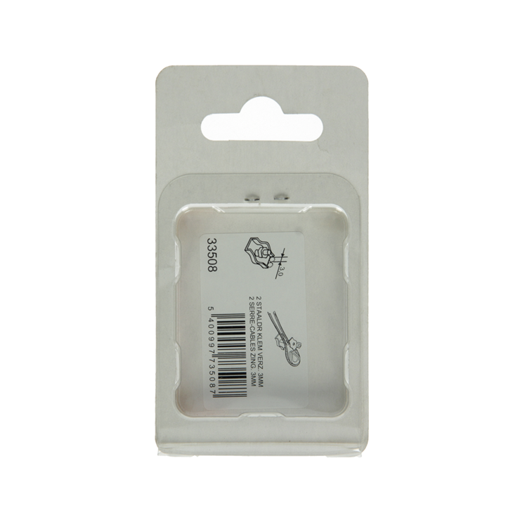 Mack 1008478 - 2 steel wire clamps 3mm simplex galvanized | 10 pieces