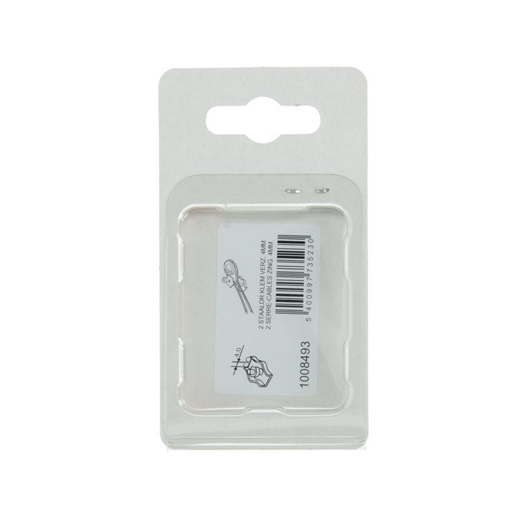 Mack 1008493 - 2 abrazaderas de alambre de acero 4mm galvanizado simplex | 10 piezas