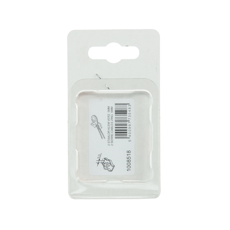 Mack 1008518 - 2 abrazaderas de alambre de acero 5mm galvanizado simplex | 10 piezas