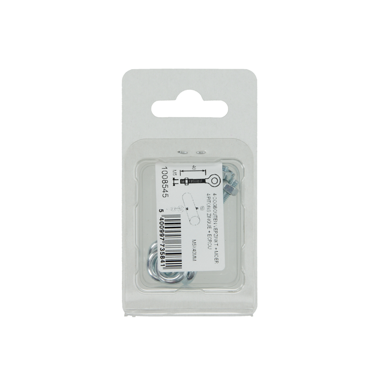 Mack 1008545 - 4 cáncamos + tuerca m5 x 40mm galvanizados | 10 piezas