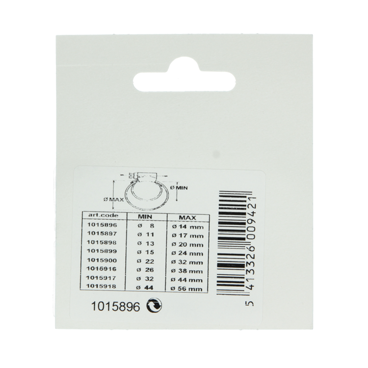 Mack 1015896 - 2 anillos tensores galvanizados tarjeta 8x14mm | 10 piezas