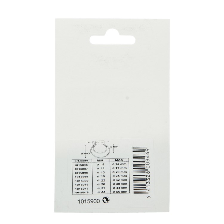 Mack 1015900 - Tarjeta 2 anillos tensores galvanizados 22x32mm | 10 piezas