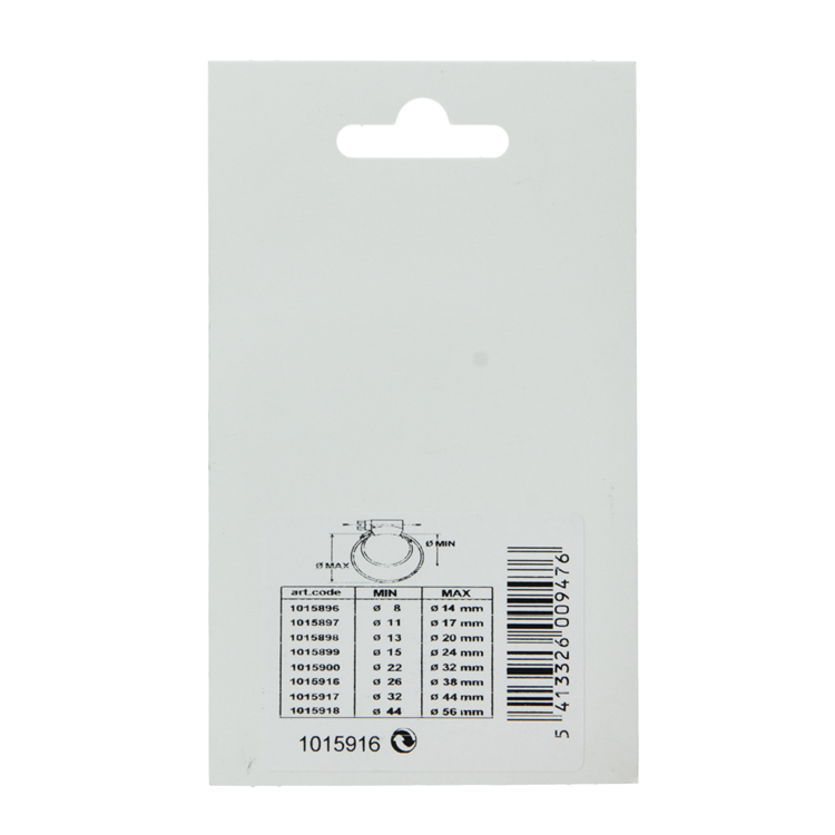 Mack 1015916 - abrazadera de manguera galvanizada 26-38mm 2uds | 10 piezas