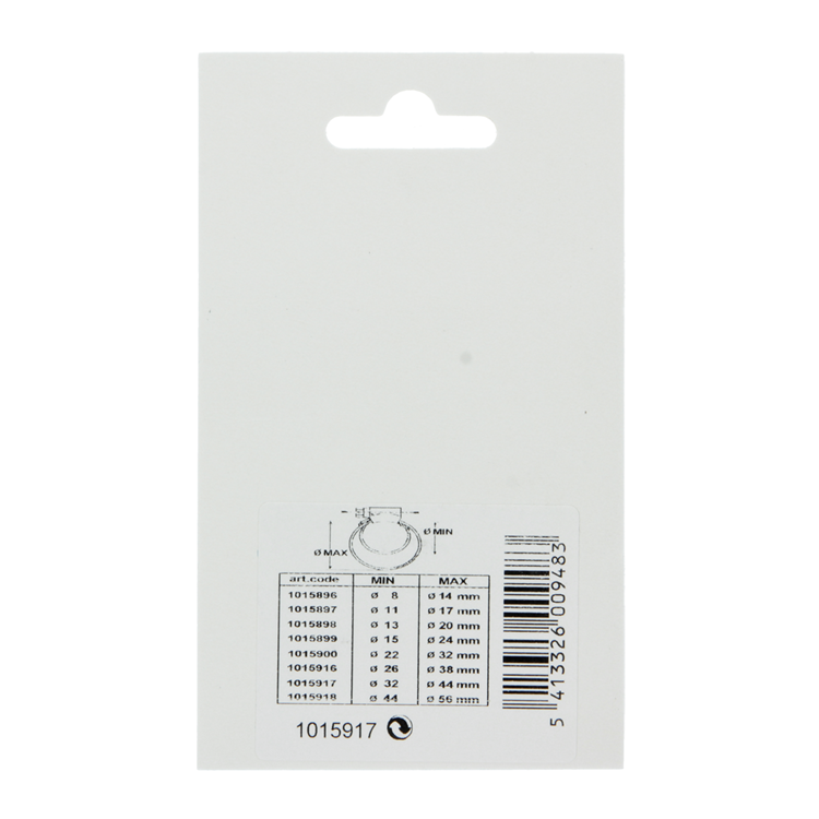 Mack 1015917 - abrazadera de manguera galvanizada 32-44mm 2uds | 10 piezas