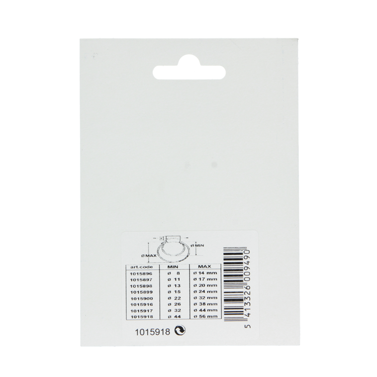 Mack 1015918 - Tarjeta 2 anillos tensores galvanizados 44x56mm | 10 piezas