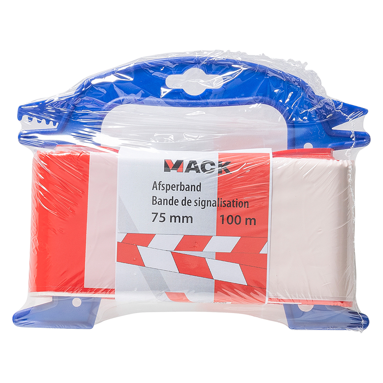 Mack 1014099 - Cinta barrera roja blanca carrete 75mm x 100m 35 micras | 5 piezas