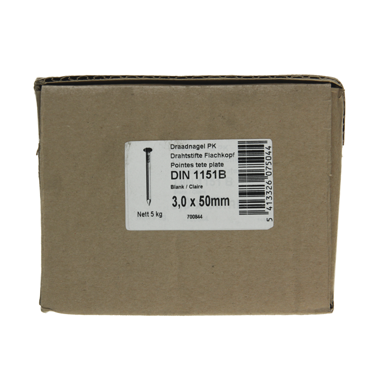 1015643 - caja 5kg. clavos cabeza plana 3,0x50 mm | 2 piezas