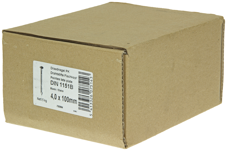 1015652 - caja 5kg. clavos cabeza plana 4,0x100 mm | 2 piezas