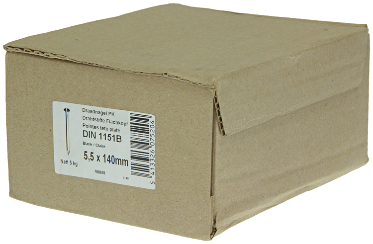 1015658 - caja 5 kg clavos cabeza plana 5,5x140 mm | 2 piezas