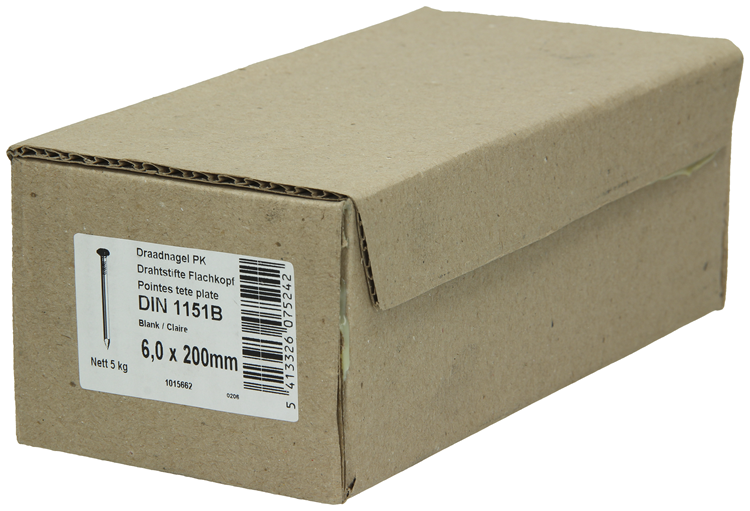 1015662 - caja 5kg. clavos cabeza plana 6,5x200 mm | 2 piezas