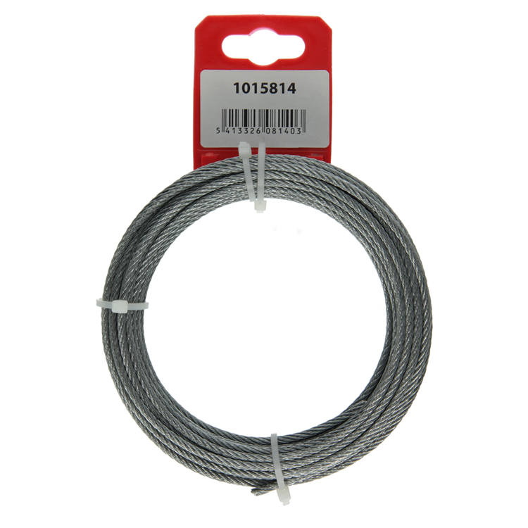 Mack 1015814 - cable de acero galvanizado 6x7 10m 3mm wll 100 kg din en 12385-4 | 5 piezas