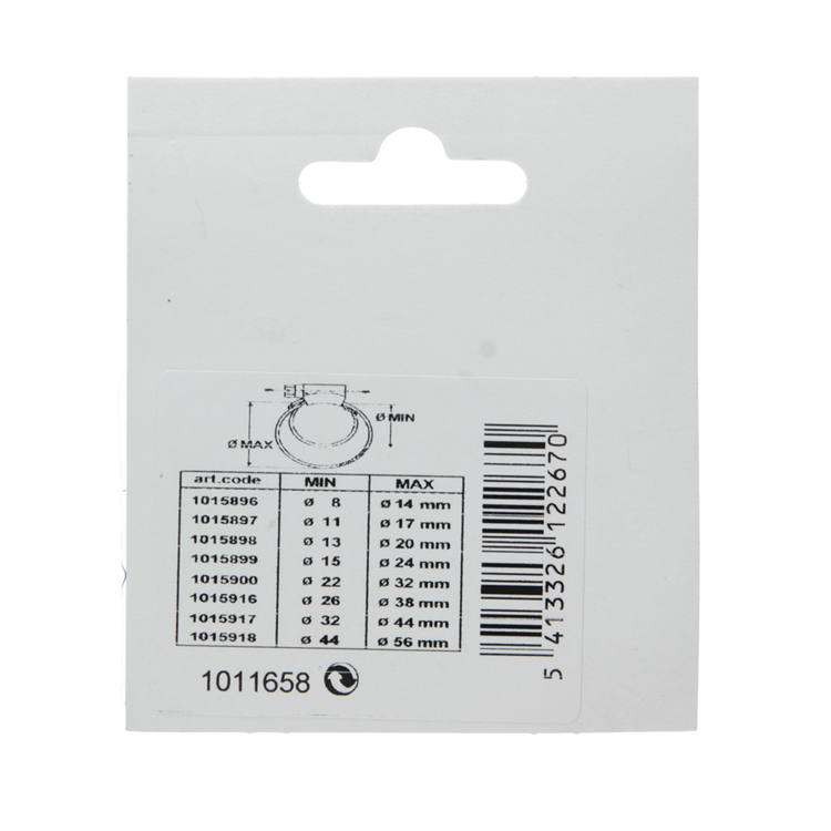 Mack 1011658 - abrazadera de manguera galvanizada 12-14mm 2uds | 10 piezas
