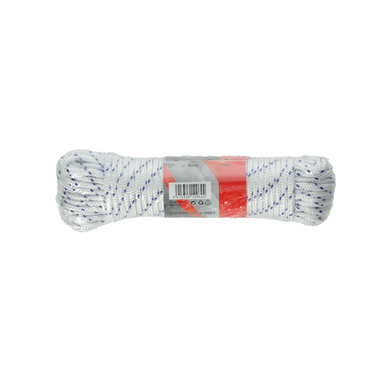 Mack 1014995 - pp braided white blue strand 4mm 20m | 5 pieces