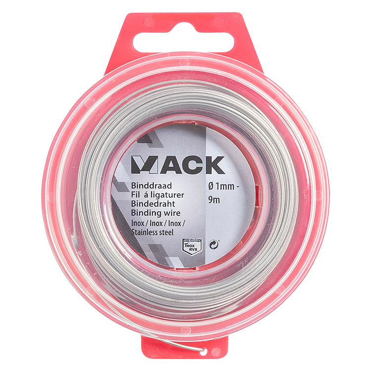 Mack 1015188 - Alambre para atar acero inoxidable hobby ø1mm - 9m | 6 piezas