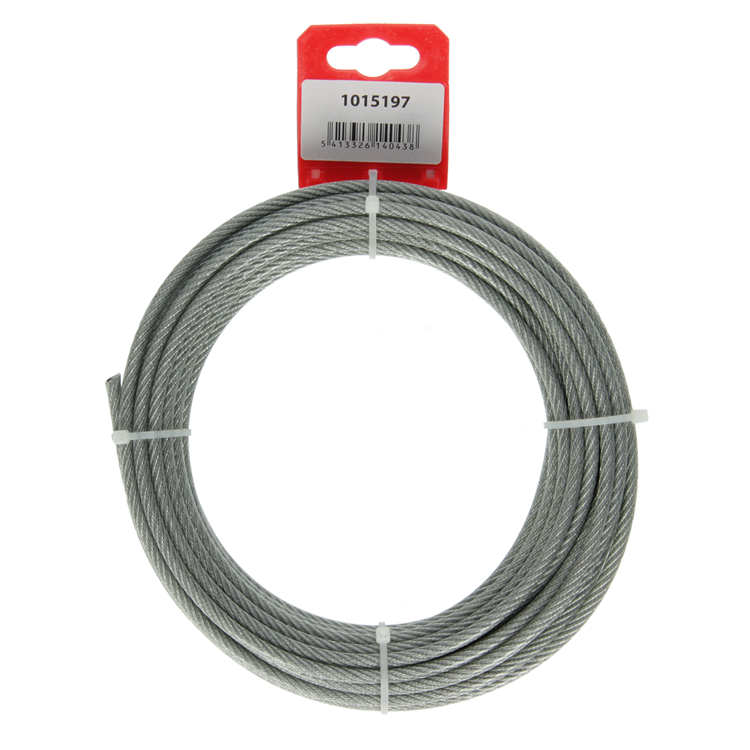 Mack 1015197 - cable de acero funda de PVC 6x7 10m 4-5mm peso 170kg din en12385-4 | 5 piezas