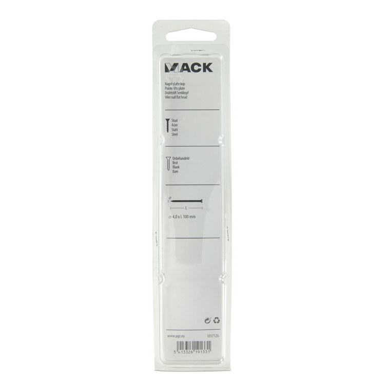 Mack 1017126 - clavo cabeza plana 180 gr 4,0 x 100 mm | 10 piezas
