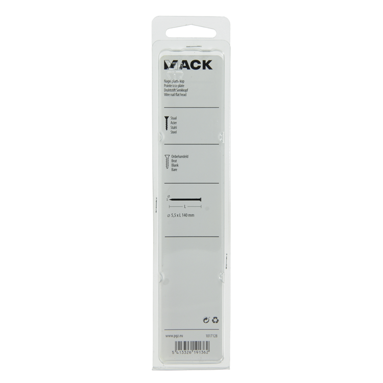 Mack 1017128 - clavo cabeza plana 180 gr 5,5 x 140 mm | 10 piezas