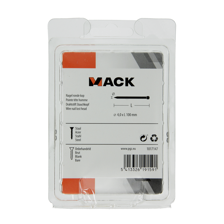 Mack 1017147 - clavo cabeza redonda 180 gr 4,0 x 100 mm | 5 piezas