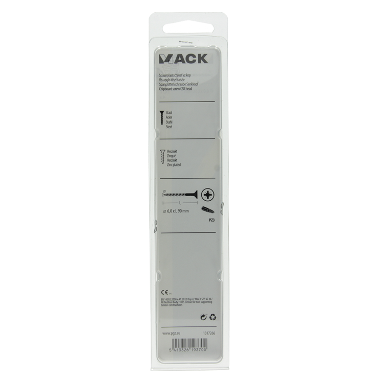 Mack 1017266 - tornillo para aglomerado con cabeza chapada en amarillo. 4 piezas 6,0 x 90 mm | 5 piezas
