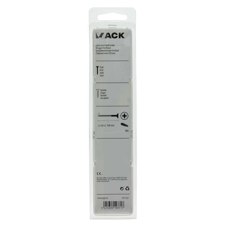 Mack 1017267 - tornillo para aglomerado con cabeza chapada en amarillo. 4 piezas 6,0 x 100 mm | 5 piezas