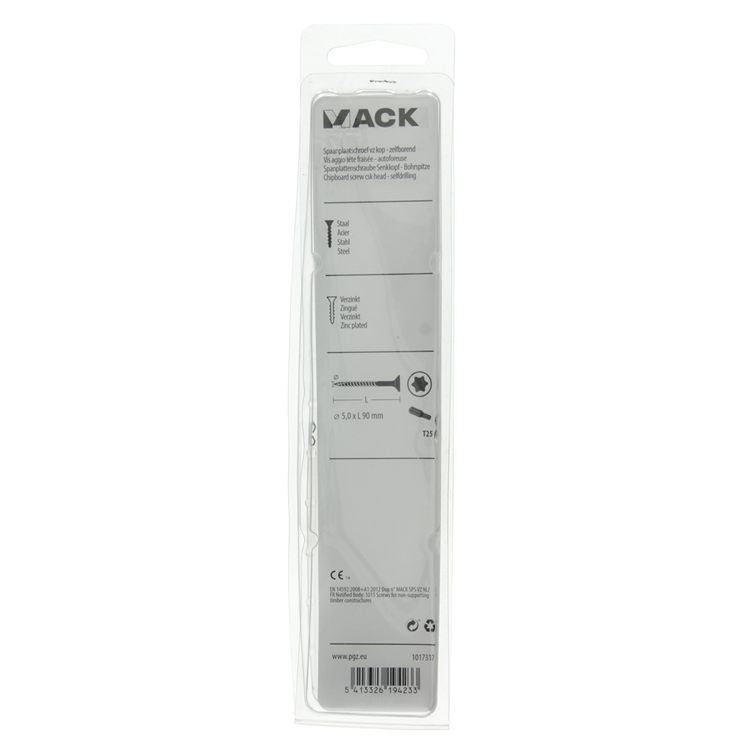 Mack 1017317 - españaplschr.vzkop-selfb. chapado en amarillo 5 piezas 5,0 x 90 mm | 5 piezas