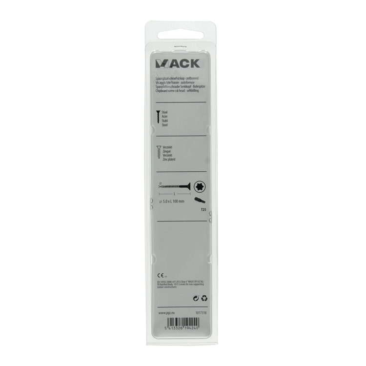 Mack 1017318 - españaplschr.vzkop-selfb. chapado en amarillo 4 piezas 5,0 x 100 mm | 5 piezas