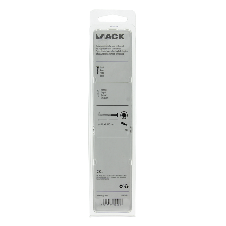 Mack 1017321 - españaplschr.vzkop-selfb. chapado en amarillo 4 piezas 6,0 x 100 mm | 5 piezas