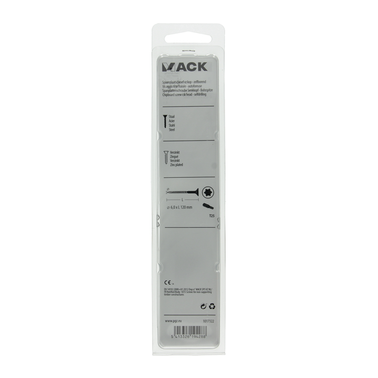 Mack 1017322 - españaplschr.vzkop-selfb. chapado en amarillo 4 piezas 6,0 x 120 mm | 5 piezas