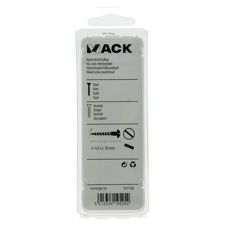 Mack 1017385 - tornillo para madera cabeza troncocónica galvanizado negro 10 piezas 4,0 x 30 mm | 10 piezas
