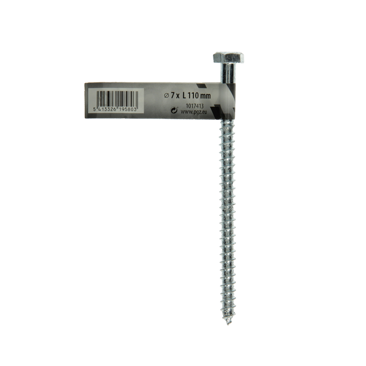 Mack 1017413 - perno rosca madera acero galvanizado 1 ud 7 x 110 mm | 10 piezas
