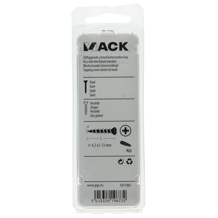 Mack 1017485 - tornillo autorroscante bvk galvanizado 24 piezas 4,2 x 13 mm | 10 piezas