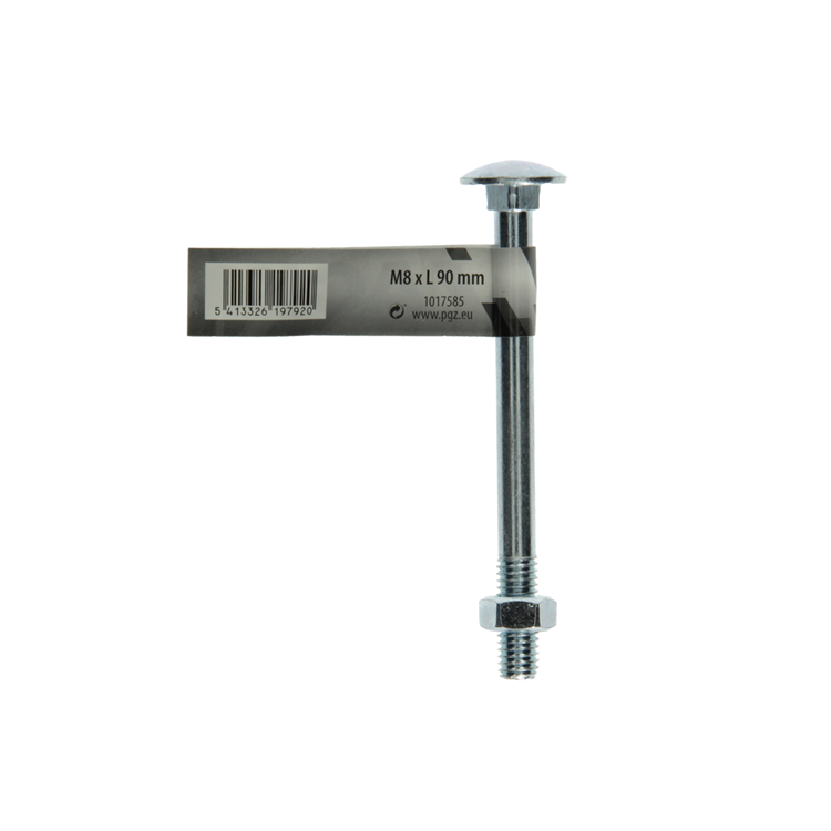 Mack 1017585 - perno madera + tuerca acero galvanizado 1 ud m8 x 90 mm | 10 piezas
