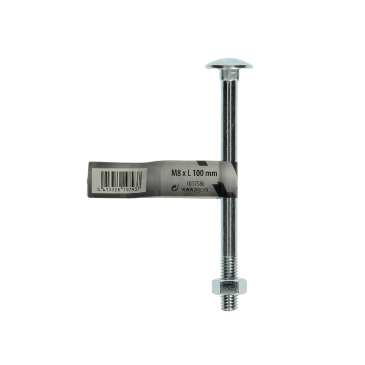 Mack 1017586 - perno madera + tuerca acero galvanizado 1 ud m8 x 100 mm | 10 piezas