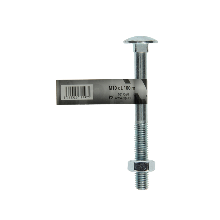 Mack 1017590 - perno madera + tuerca acero galvanizado 1 ud m10 x 100 mm | 10 piezas