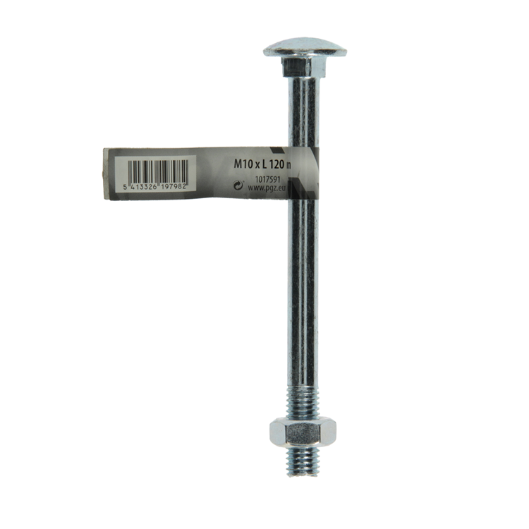 Mack 1017591 - perno madera + tuerca acero galvanizado 1 ud m10 x 120 mm | 10 piezas