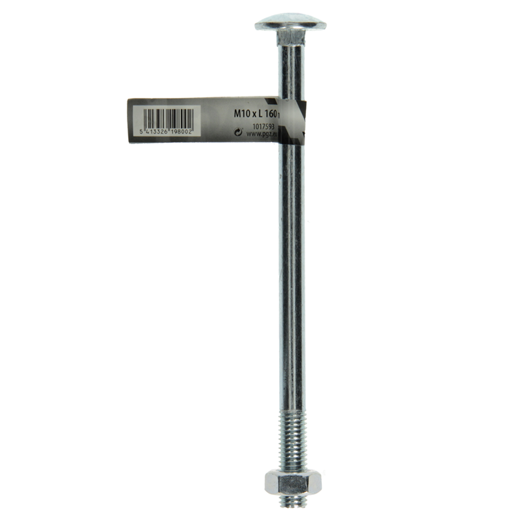 Mack 1017593 - perno madera + tuerca acero galvanizado 1 ud m10 x 160 mm | 10 piezas