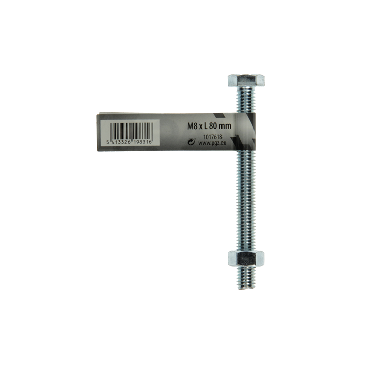 Mack 1017618 - grifo perno + tuerca acero galvanizado 1 ud m8 x 80 mm | 10 piezas