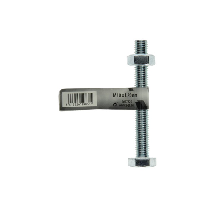 Mack 1017625 - grifo perno + tuerca acero galvanizado 1 ud m10 x 80 mm | 10 piezas