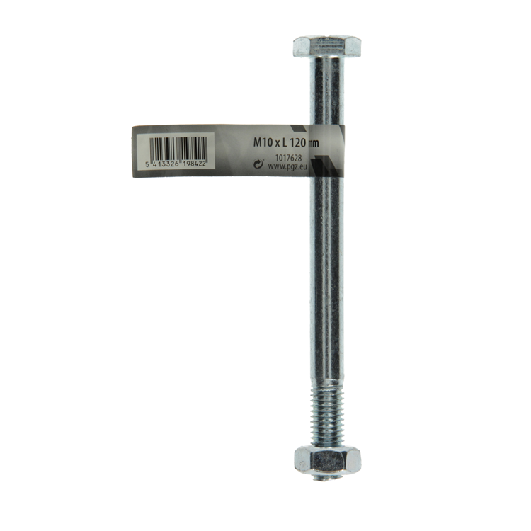 Mack 1017628 - perno mecanico + tuerca acero galvanizado 1 ud m10 x 120 mm | 10 piezas