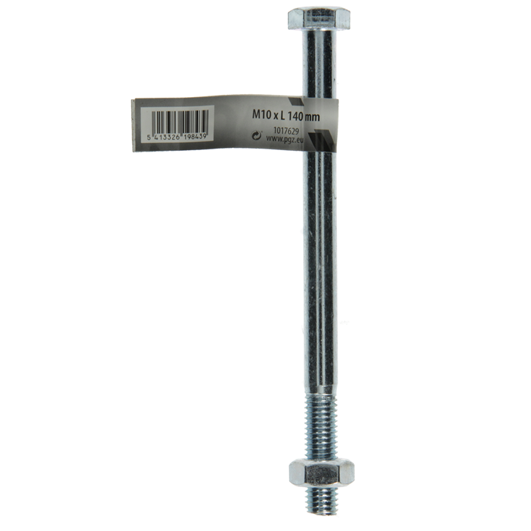 Mack 1017629 - perno mecanico + tuerca acero galvanizado 1 ud m10 x 140 mm | 10 piezas