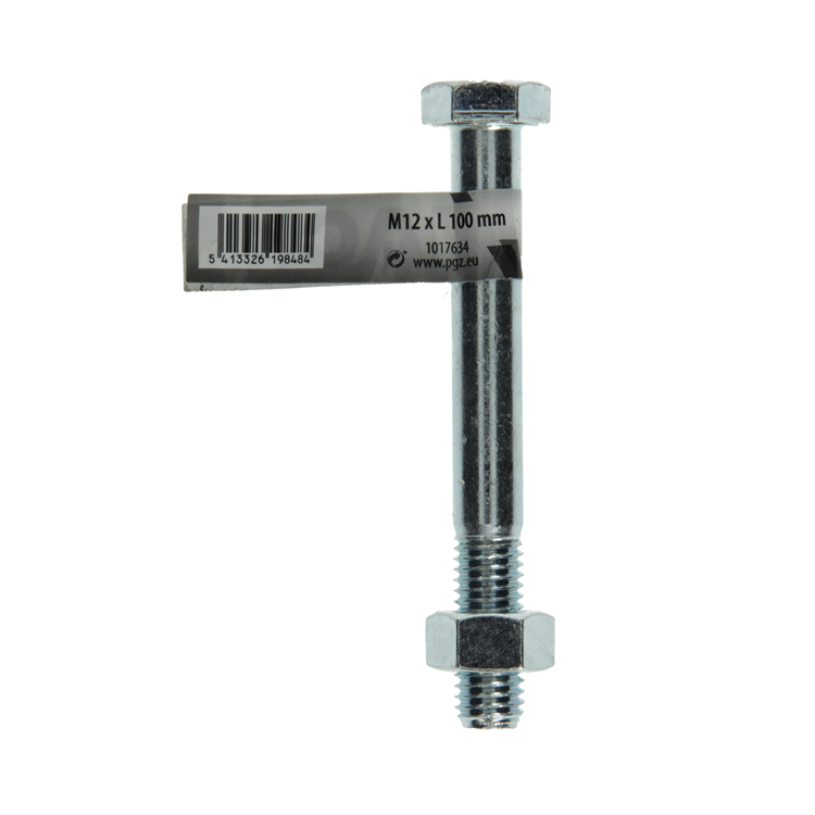 Mack 1017634 - perno mecanico + tuerca acero galvanizado 1 ud m12 x 100 mm | 10 piezas
