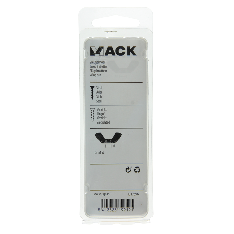 Mack 1017696 - tuerca de mariposa acero galvanizado 6 piezas m4 | 10 piezas