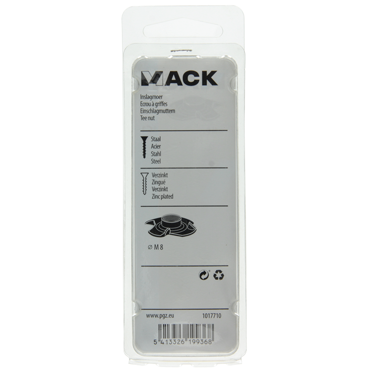 Mack 1017710 - tuerca de impacto acero galvanizado 4 piezas m8 | 10 piezas