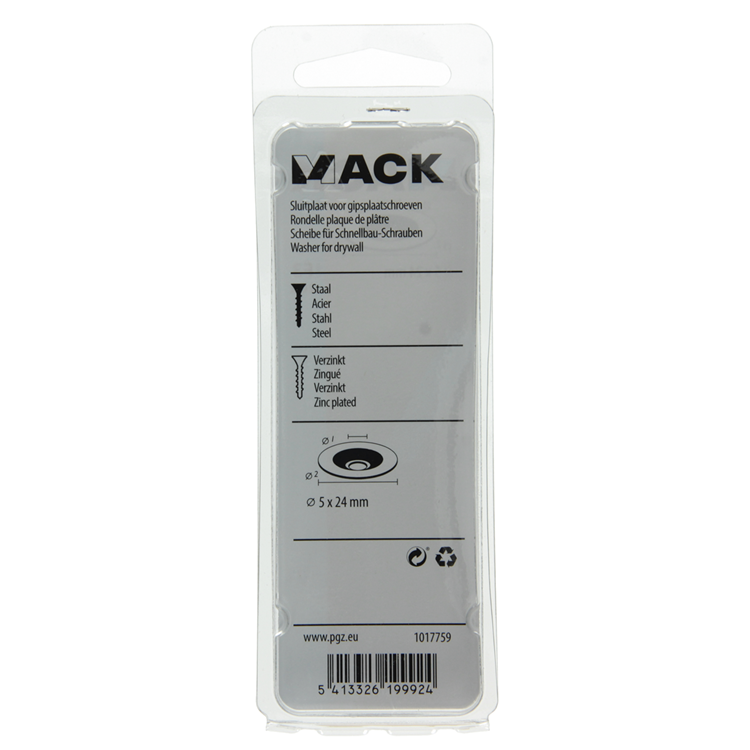 Mack 1017759 - cerradero para placas de yeso scr. enviado 20 piezas 5 x 24 mm | 10 piezas