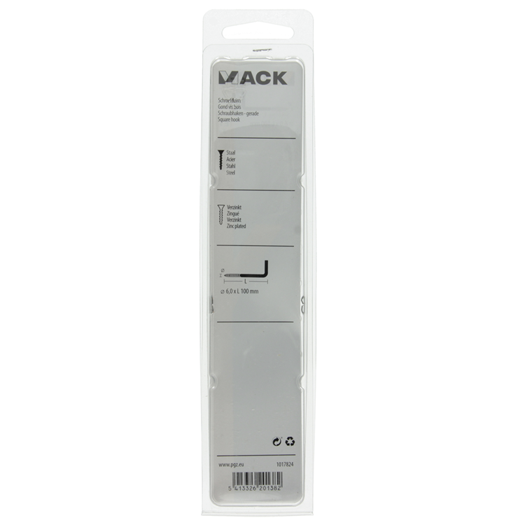 Mack 1017824 - tornillo pulgar acero galvanizado 3 piezas 6,0 x 100 mm | 5 piezas