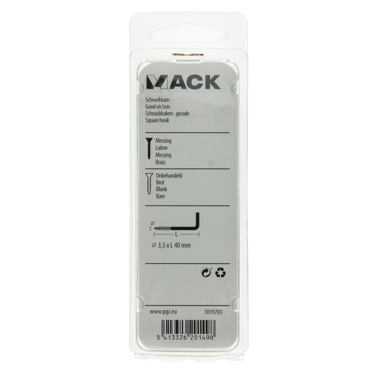Mack 1019703 - tornillo pulgar latón 3uds 3,5 x 40mm | 10 piezas