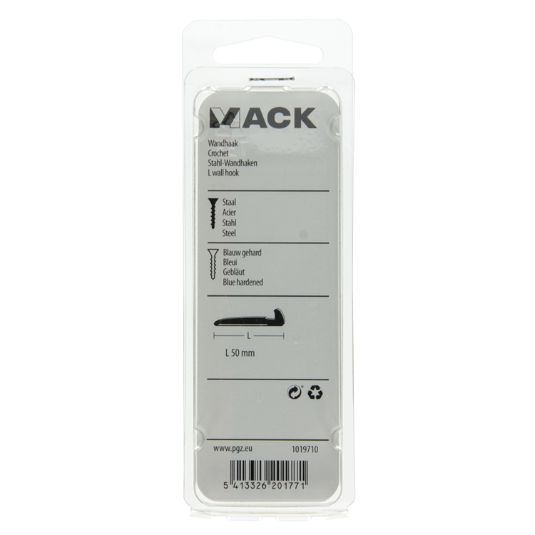 Mack 1019710 - gancho de pared acero azul endurecido 6 piezas 50 mm | 10 piezas