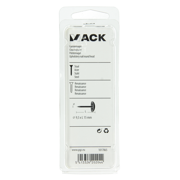 Mack 1017865 - clavo de adorno renacentista de acero 25 piezas 9,5x15 mm | 10 piezas