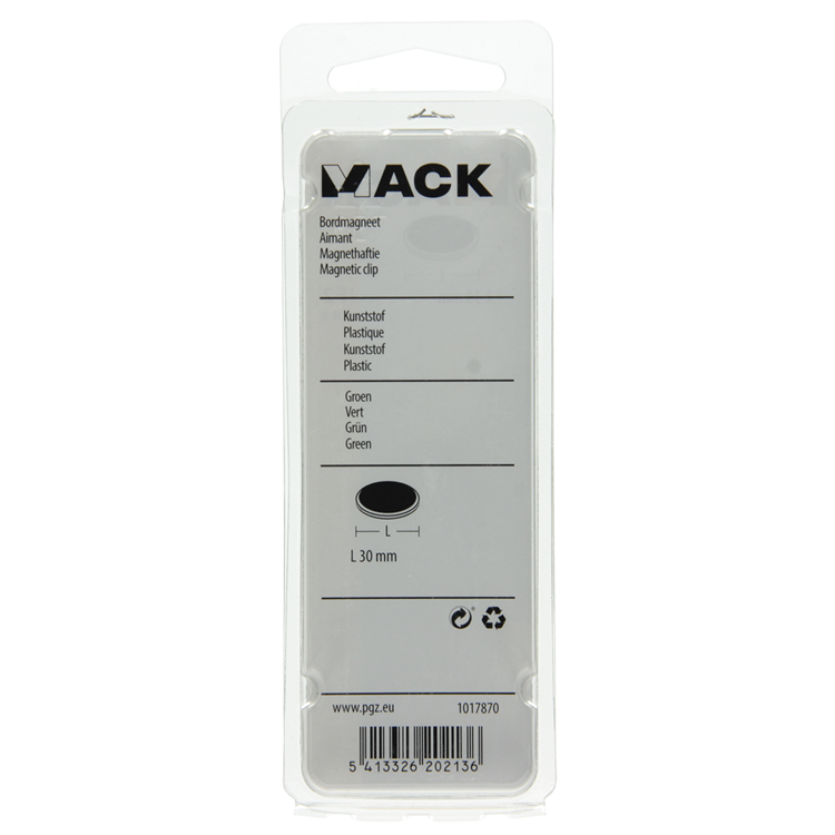 Mack 1017870 - imán para pizarra plástico verde 4 piezas 30 mm | 10 piezas