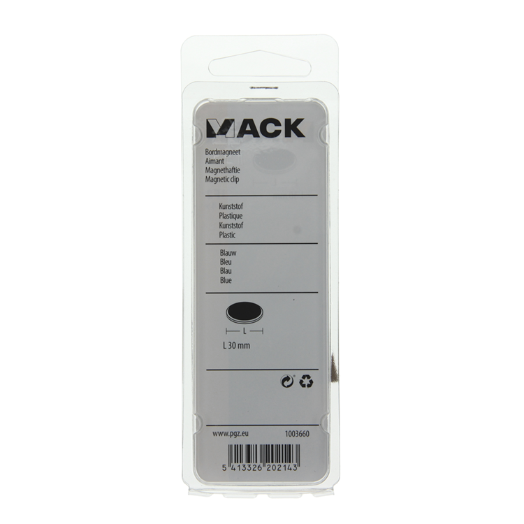 Mack 1003660 - placa magnética plástico azul 4ud 30 mm | 10 piezas